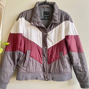 Trouve Jacket Gray & White Size medium